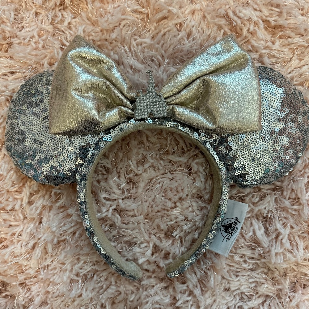 Silver Sequin Disney ears